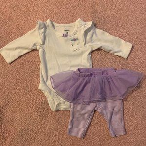 White Long Sleeve with Unicorn and Tutu Leggings